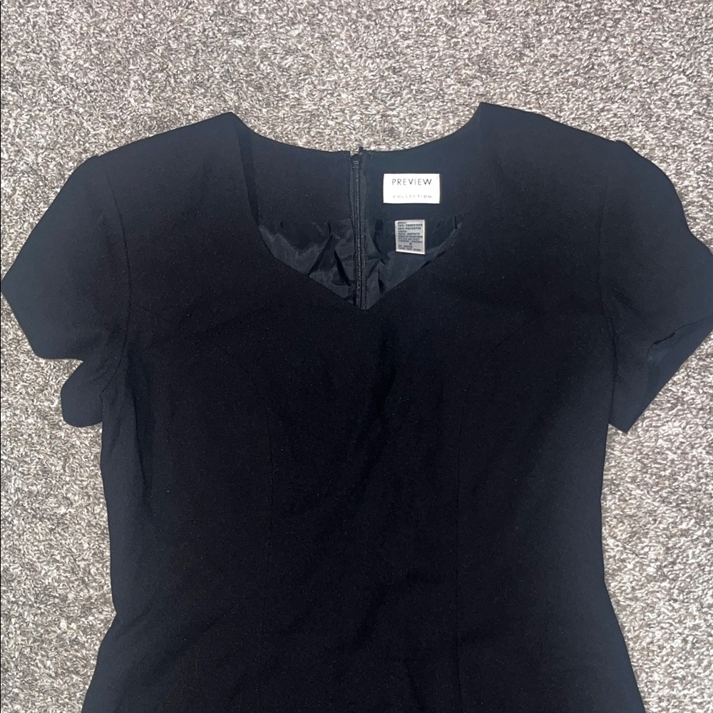 Preview Black Mini Dress with Short Sleeves - Picture 2 of 5